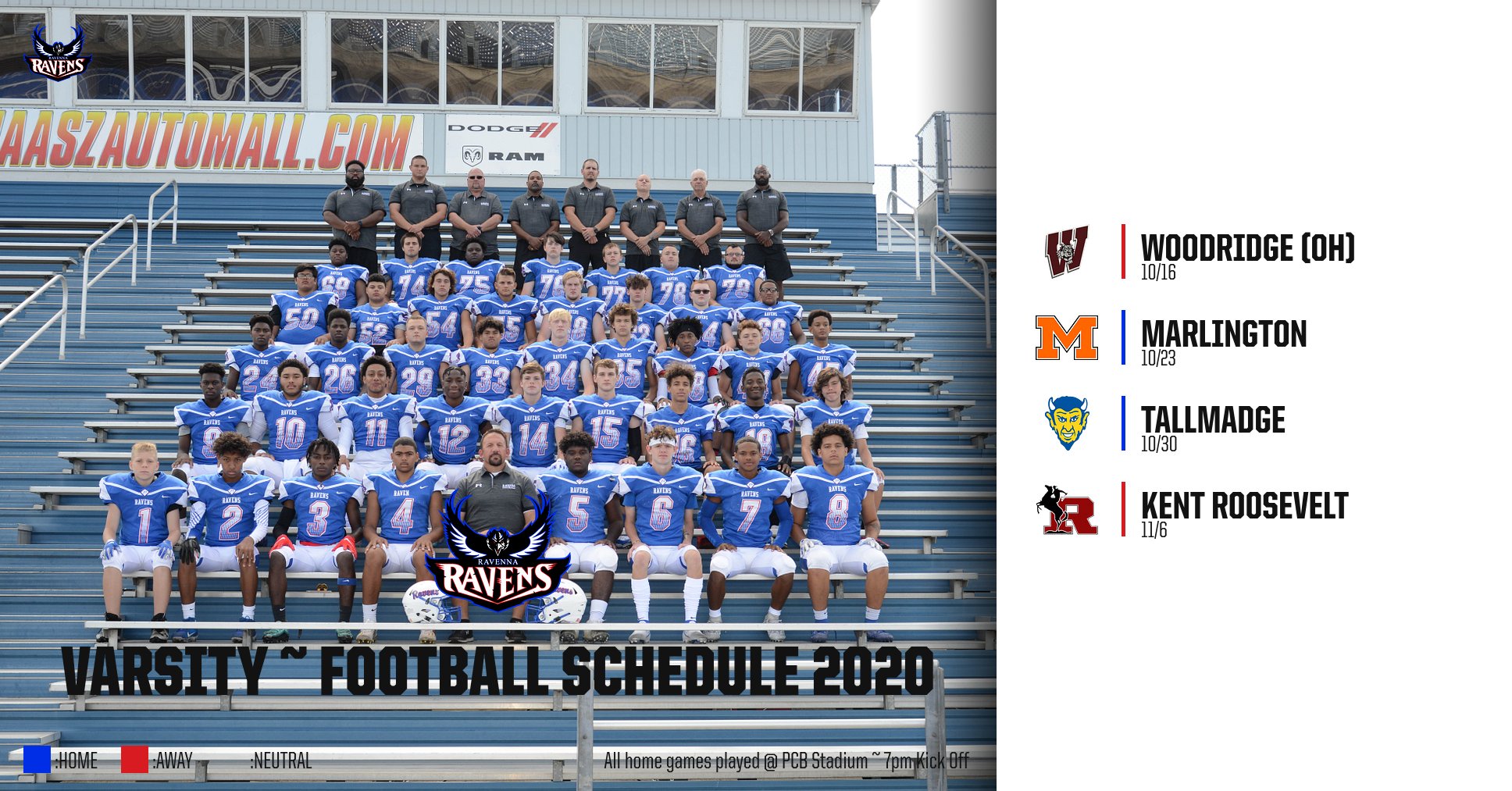 Football Schedule Ravenna City Schools Ohio