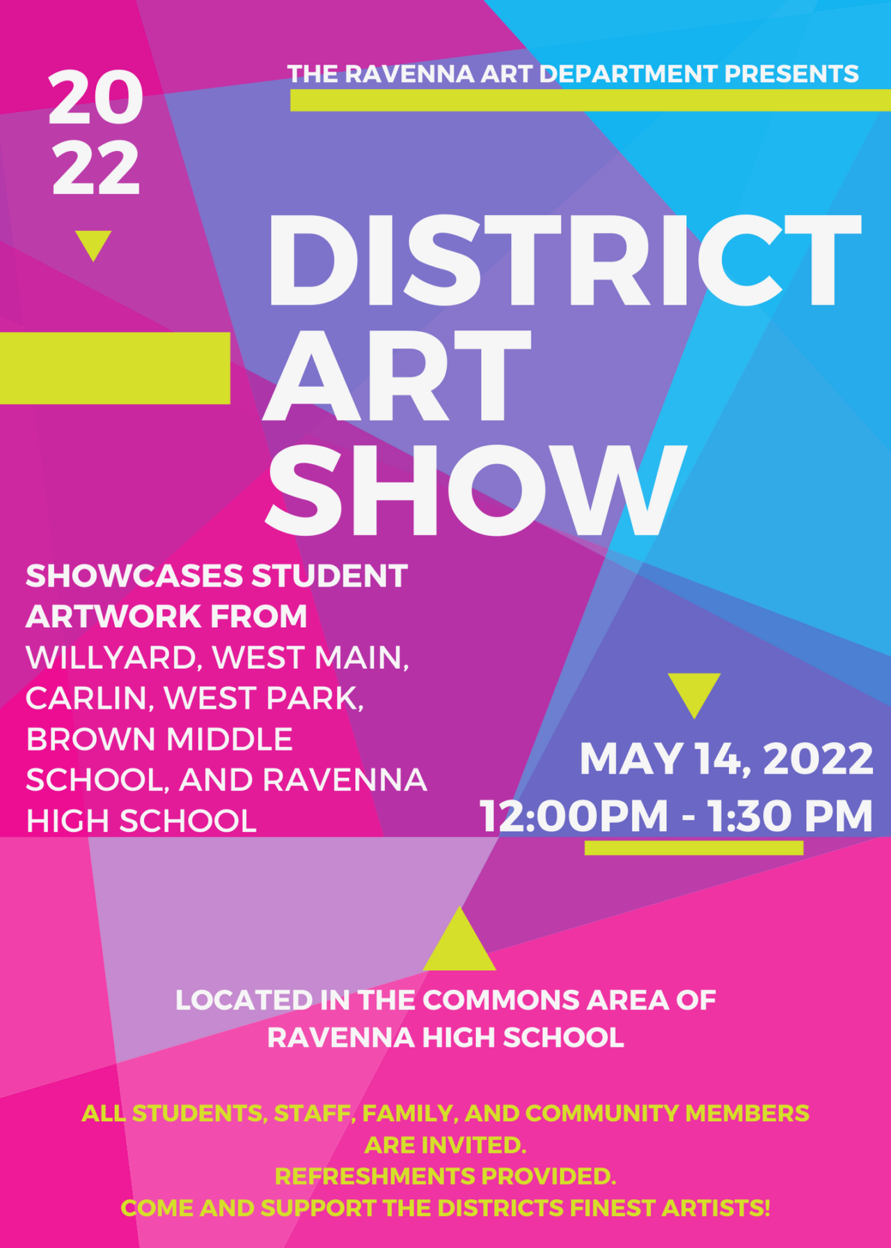 District Art Show Save the Date! Ravenna City Schools Ohio