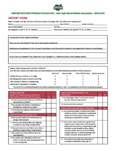 2023-24 OHSAA Sports Physical Form - Ravenna City Schools - Ohio